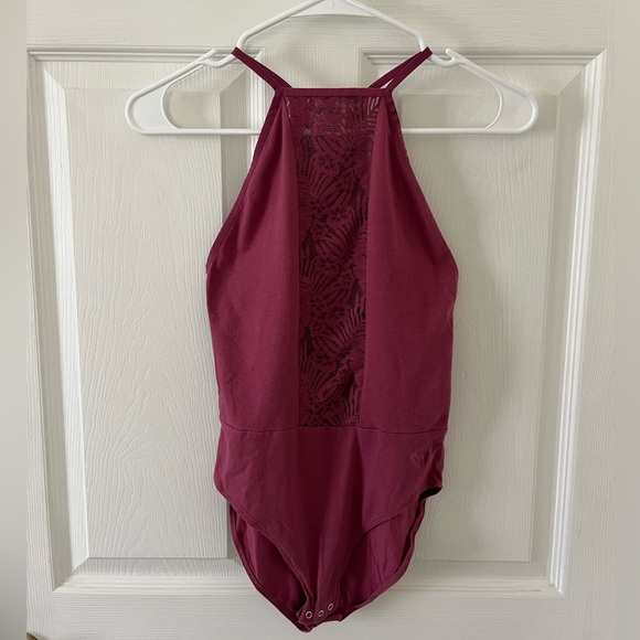 PINK Victoria's Secret Tops - PINK Victoria's Secret Bodysuit in Rose with Lace Detail